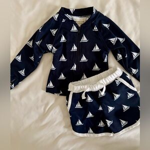 Monica + Andy 3-6mo Navy Sailboat Kids Swim Set
